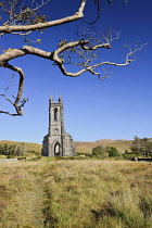 Ireland,County Donegal, Ruin of Dunlewey Church of Ireland building in The Poisened Glen which was built by Jane Smith Russell as a memorial to her husband, James Russell, landlord of the Dunlewey Est...