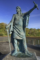 Ireland,County Donegal, Donegal Town, Statue of Red Hugh O'Donnell who lived from 1427 to 1505 and was leader of his clan.