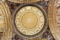 Italy, Campania, Naples, Ceiling of Chiesa Del Gesu Nuovo, Piazza Del Gesu Nuovo.