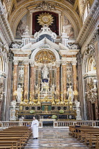 Italy, Campania, Naples, Interior of Chiesa Del Gesu Nuovo, Piazza Del Gesu Nuovo.