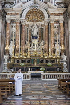 Italy, Campania, Naples, Interior of Chiesa Del Gesu Nuovo, Piazza Del Gesu Nuovo.