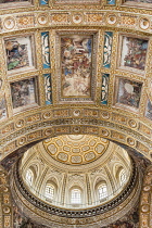 Italy, Campania, Naples, Ceiling of Chiesa Del Gesu Nuovo, Piazza Del Gesu Nuovo.