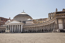 Italy, Campania, Naples, Piazza Del Plebiscito and San Francesco Di Paola Church.