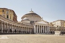 Italy, Campania, Naples, Piazza Del Plebiscito and San Francesco Di Paola Church.