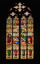 Germany, North Rhine Westphalia, Cologne, Cologne Cathedral, The Bavarian Stained Glass Windows, Window of the Lamentation.