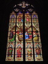 Germany, North Rhine Westphalia, Cologne, Cologne Cathedral, The Bavarian Stained Glass Windows, The Pentecost Window.