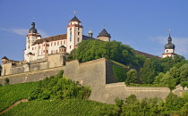 Germany, Bavaria, Wurzburg, Festung Marienberg fortress.
