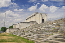 Germany, Bavaria, Nuremberg, Nazi Party Rally Grounds, Zeppelinfeld, Zeppelintribune grandstand.