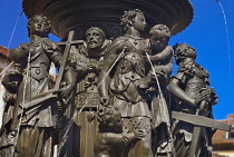 Germany, Bavaria, Nuremberg, Tugendbrunnen or Fountain of Virtues.