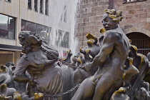 Germany, Bavaria, Nuremberg, Ehekarussell or Marriage Merry Go Round Fountain.