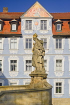 Germany, Bavaria, Bamberg, Kaiserin Kunigunde statue, Empress of the Holy Roman Empire by marriage to Holy Roman Emperor Saint Henry II and a Catholic Saint.