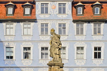 Germany, Bavaria, Bamberg, Kaiserin Kunigunde statue, Empress of the Holy Roman Empire by marriage to Holy Roman Emperor Saint Henry II and a Catholic Saint.