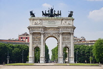 Italy, Lombardy, Milan. Arco della Pace at Porta Sempione.