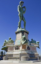 Italy, Tuscany, Florence, Piazzale Michelangelo, Replica of the famous David statue by Michelangelo.