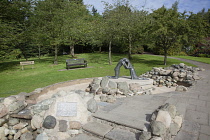 Ireland, North, Belfast, Stormont estate, Reconciliation sculpture in grounds of the Parliament buildings.