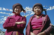 Nepal, Lamjung Pass, Two Buddhist nuns.