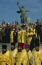 Russia, Volgograd, Outdoor Orthodox service.