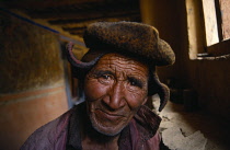 India, Zanskar, General, Head and shoulders portrait of a monk.