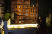 Ireland, North, Belfast, Titanic quarter visitor attraction, flax linen display.