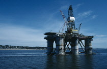 Industry, Oil, Semi Submersible Oil Rig.