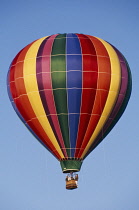 Sport, Air, Hot Air Ballooning, Multi coloured balloon in flight.