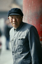 China, Hebei, Beijing, Old man in Mao suit.