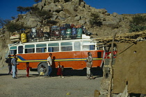 Eritrea, Refugees, Sudanese refugee bus on the road between Keren and Agordat.