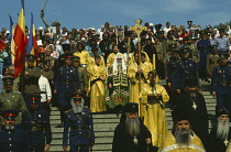 Russia, Religion, Patriarch Alexy II, Head of the Russian Orthodox Church untill his death in 2008, Outdoor service with ceremonial robes.