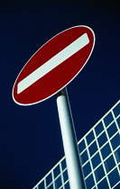 Communications, Signs, Road, No Entry sign outside Astra House in Crawley West Sussex.