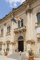 Italy, Sicily, Scicli, The Municipio, Town Hall, featured in Inspector Montalbano TV series.