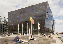 Denmark, Copenhagen, The Black Diamond Library, Slotsholmen.