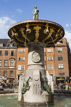 Denmark, Copenhagen, Caritas Fountain, also called Caritas Well, Gammeltorv.