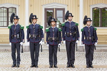 Norway, Oslo, Soldiers of the Kings guard at the Royal Palace.