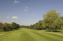 Sport, Ball, Golf, View from the 1st Tee down the Fairway of a golf course.