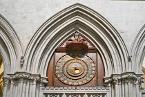 England, Somerset, Wells Cathedral, Astronomical Clock.