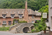 England, Somerset, Allerford, Packhorse bridge.