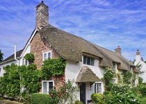 England, Somerset, Dunster, Thatched house.