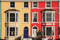 Wales, Llanfairfechan, Colourful housing along the seafront.
