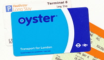 England, London, New clean TFL Oyster pre pay travel card. **Editorial Use Only**