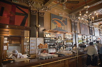 Portugal, Estremadura, Lisbon, Chiado, Interior of Cafe A Brasileira on Rua Garrett.