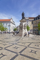 Portugal, Estremadura, Lisbon, Chiado, Praca Luis de Camoes with statue to 18th century poet.