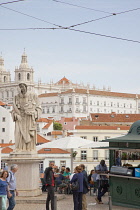 Portugal, Estredmadura, Lisbon, Alfama district, Miradouro das Portas do Sol, Statue of Sao Vicente.
