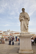 Portugal, Estredmadura, Lisbon, Alfama district, Miradouro das Portas do Sol, Statue of Sao Vicente.