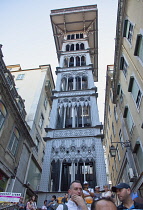 Portugal, Estredmadura, Lisbon, Baixa, Elevador Santa Justa.