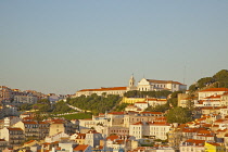 Portugal, Estredmadura, Lisbon, Mouraria district seen at sunset from Chiado.