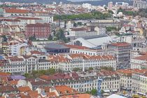 Portugal, Estremadura, Lisbon, View over Baixa district from Castelo de Sao Jorge.