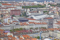 Portugal, Estremadura, Lisbon, View over Baixa district from Castelo de Sao Jorge.