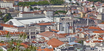 Portugal, Estremadura, Lisbon, View over Baixa district from Castelo de Sao Jorge.