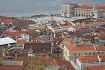 Portugal, Estremadura, Lisbon, View over Baixa district from Castelo de Sao Jorge.