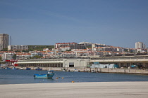 Portugal, Estredmadura, Lisbon, Belem, Doca Pedrouco, view over harbour with new housing developments behind.